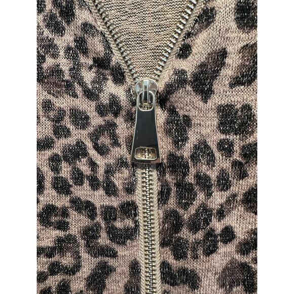 EUC Soft Surroundings Animal Print Valentina Zip Top Sweater Size S Leopard - Picture 5 of 9